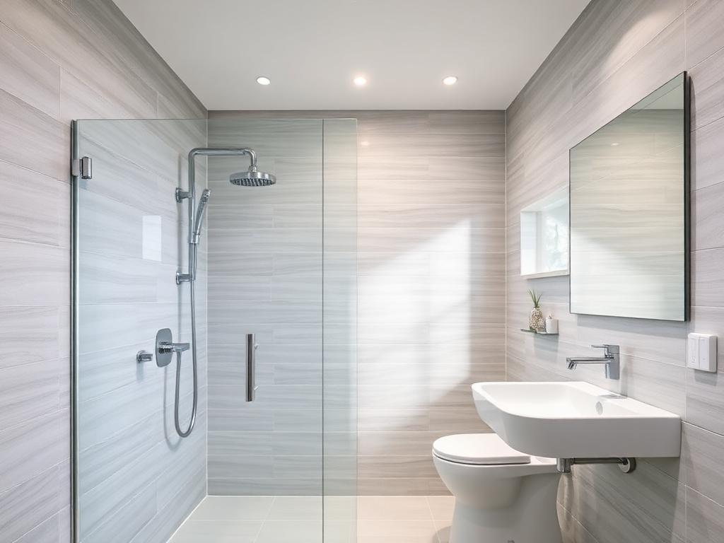 Modern walk-in shower bathroom